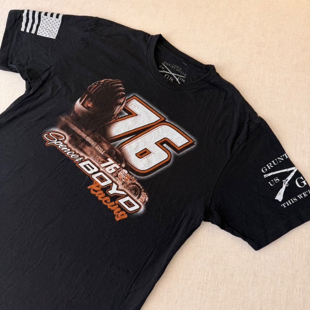 Grunt Style Spencer Boyd Racing 76 T-Shirt Mens Large Black Graphic Tee
